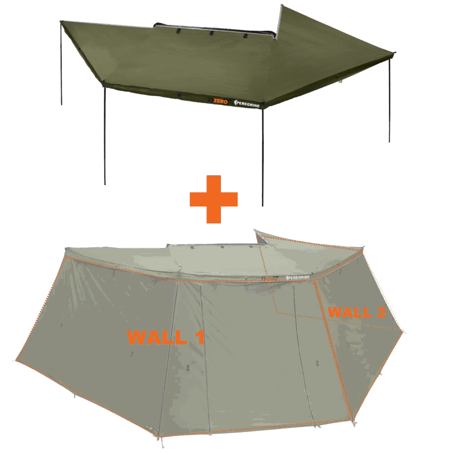 Fonello 270° Left Awning with 1.0 Privacy Wall – All-Weather Camping Kit - Image 2