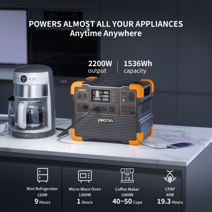 Fonello E1500LFP Portable Power Station – 2200W, 1536Wh Expandable Battery - Image 10