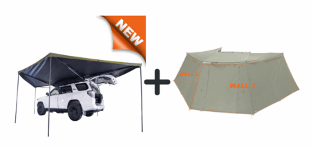 Fonello 270° Left Awning with 1.0 Privacy Wall – All-Weather Camping Kit