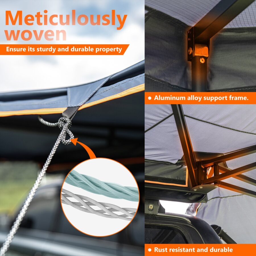 Fonello 270° Car Side Awning – Rooftop Tent Pull-Out Shelter - Image 3