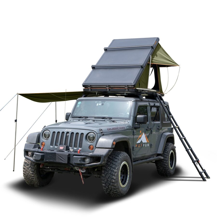 Fonello Hardshell Rooftop Tent – 2-Person Setup with Side Awning - Image 27