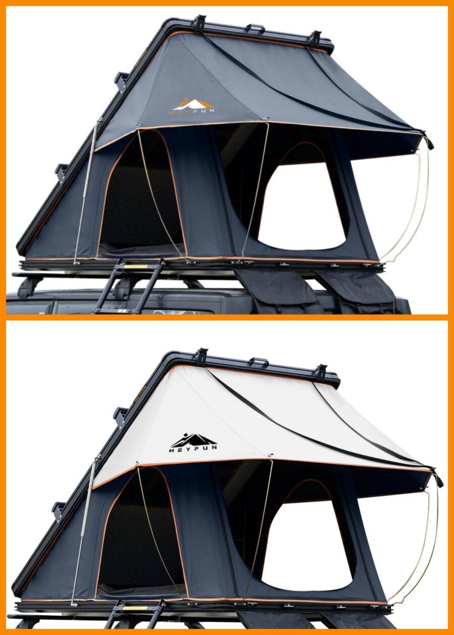 Fonello Hardshell Rooftop Tent – 2-Person Setup with Side Awning - Image 2