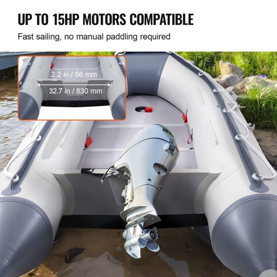 Fonello 6-Person Inflatable Dinghy Boat – Marine Wood Floor & Aluminum Bench - Image 5