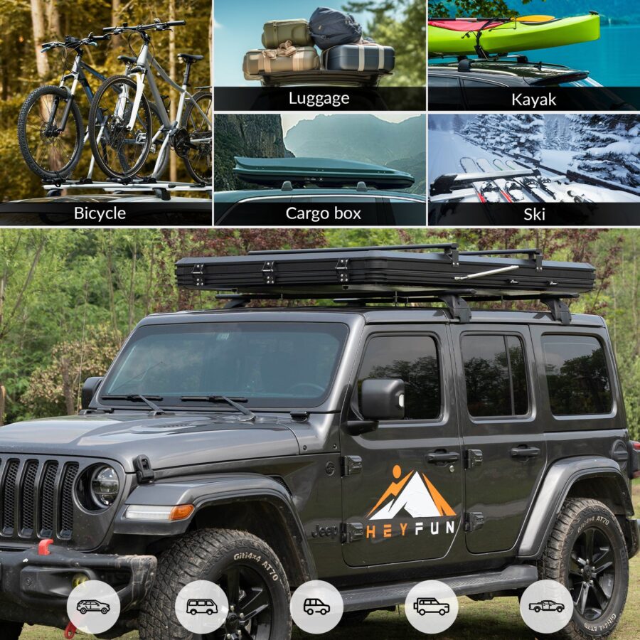 Fonello Hardshell Rooftop Tent – 2-Person Setup with Side Awning - Image 10