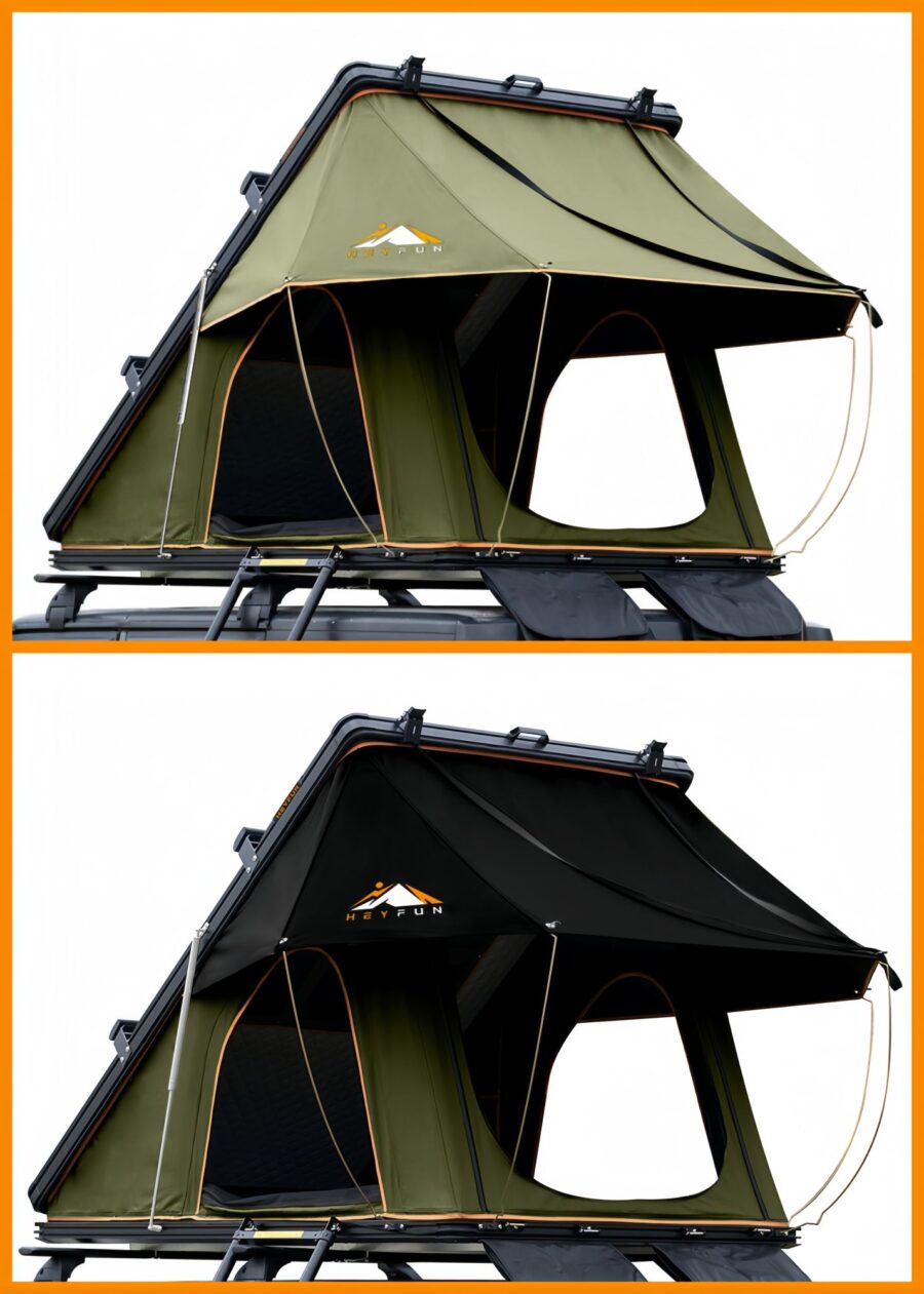 Fonello Hardshell Rooftop Tent – 2-Person Setup with Side Awning - Image 26