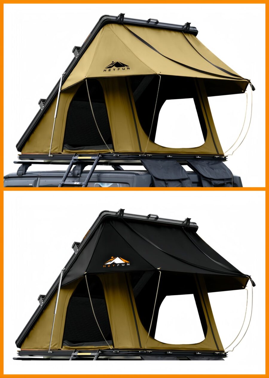 Fonello Hardshell Rooftop Tent – 2-Person Setup with Side Awning - Image 15
